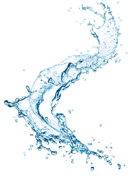 blue water splash isolated on white background